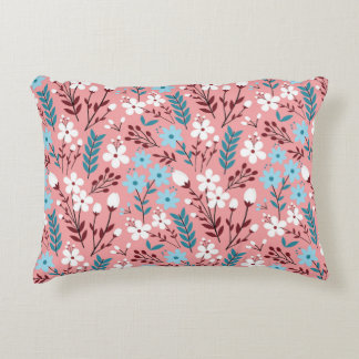 Färglöst pastel Blommor Sömlöst Mönster med rosa  Prydnadskudde