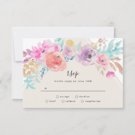 Färglöst pastel Blomsterträdgård Bröllop OSA Kort