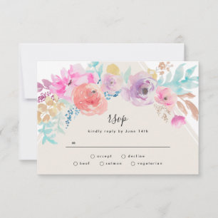 Färglöst pastel Blomsterträdgård Bröllop OSA Kort