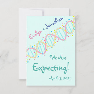 Färglöst pastel-DNA Vi förväntar oss ett Baby-kort Tack Kort