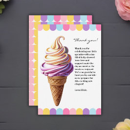 Färglöst pastel Ice Cream Sundae Baby Shower Tack Kort