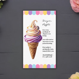 Färglöst pastel Ice Cream Sundae Baby Shower Tilläggskort