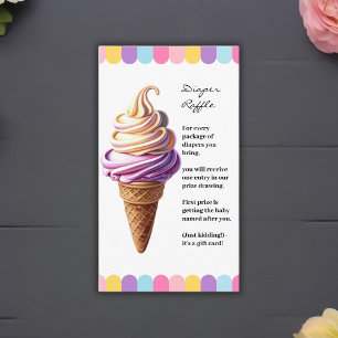 Färglöst pastel Ice Cream Sundae Baby Shower Tilläggskort