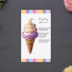 Färglöst pastel Ice Cream Sundae Baby Shower Tilläggskort