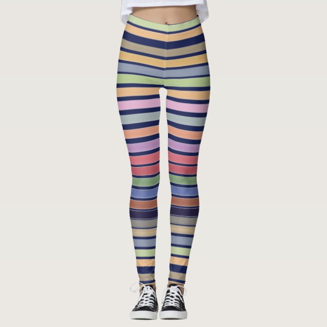 Färglöst pastel Rand Leggings (Framsida)