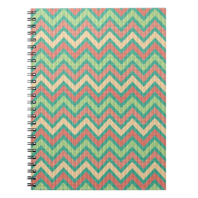 Färglöst pastel Retro Chevron Mönster Struktur Anteckningsbok (Framsidan)