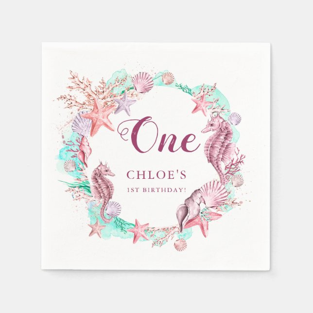 Färglöst pastel under Havsdagen Pappersservett (Framsidan)