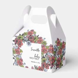 Färglöst pastel Wildblomsterbabyskor Presentaskar