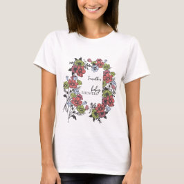 Färglöst pastel Wildblomsterbabyskor T Shirt