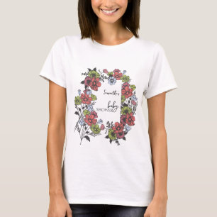 Färglöst pastel Wildblomsterbabyskor T Shirt