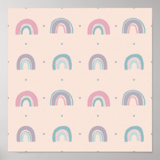 Färglöst pastellregnbåge #6 poster