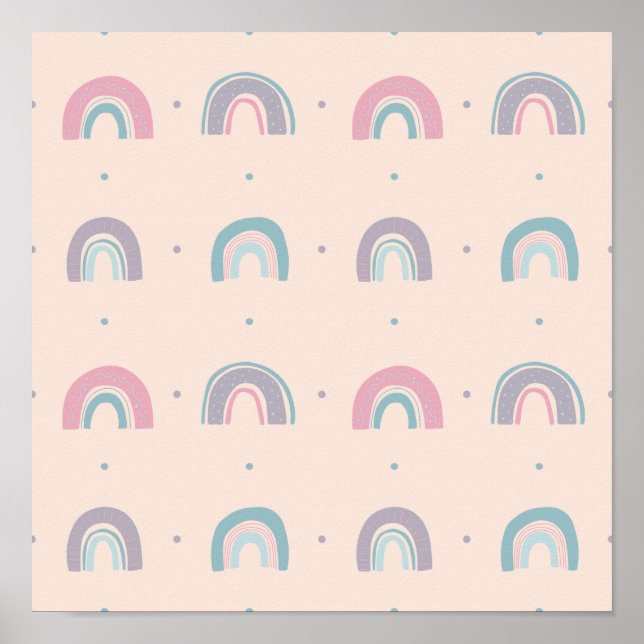 Färglöst pastellregnbåge #6 poster (Framsidan)