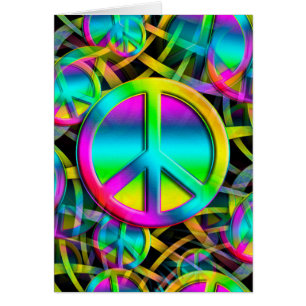 Färglöst Peace-program och sömlös mönster + dina i Hälsningskort
