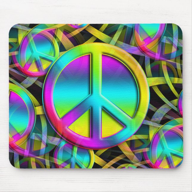 Färglöst Peace-program och sömlös mönster + dina i Musmatta (Framsidan)