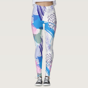 Färglöst penseldrag abstrakt mönster leggings