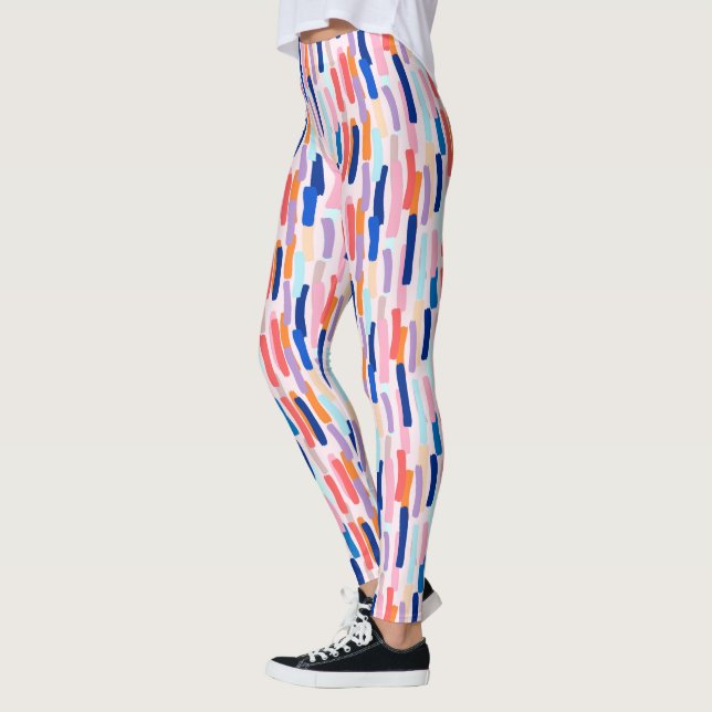 Färglöst penseldrag Mönster Leggings (Vänster)