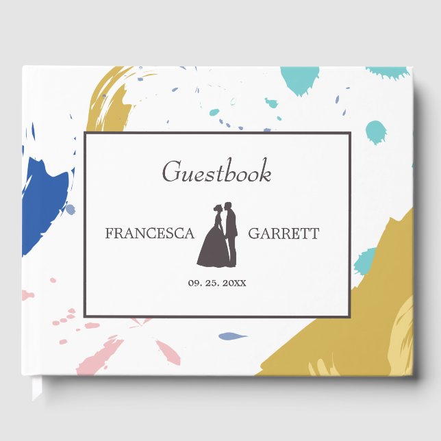 Färglöst penseldrag och illustration gästböcker (Framsida)