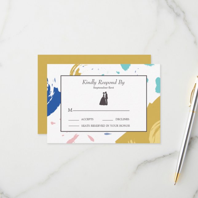 Färglöst penseldrag och Silhouette OSA Kort (Fram/Back In Situ)