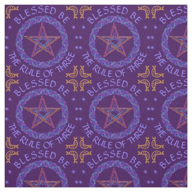 Färglöst Pentagram-symbol Pagan Wicca New Age Tyg (Provkarta)