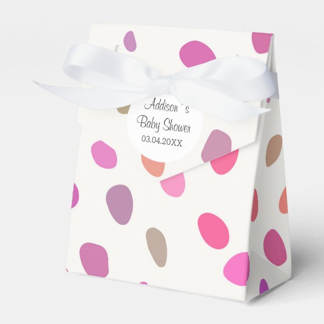 Färglöst Polka dots babydusch Presentaskar (Framsidan Sidan)