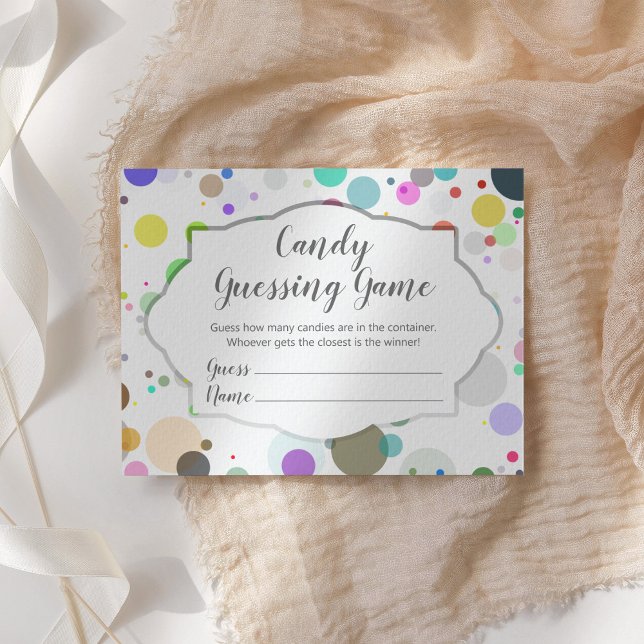 Färglöst Polka dots gissar hur många kaner Trendig Tilläggskort (Skapare uppladdad)