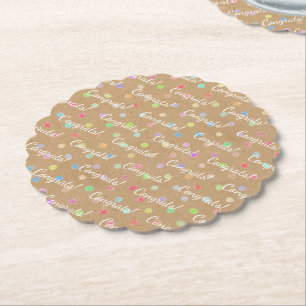 Färglöst Polka dots på Faux Kraft Papper bakgru Underlägg Papper
