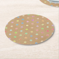 Färglöst Polka dots på Faux Kraft Papper bakgrund