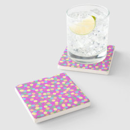 Färglöst Polka dots på Lila Underlägg Sten
