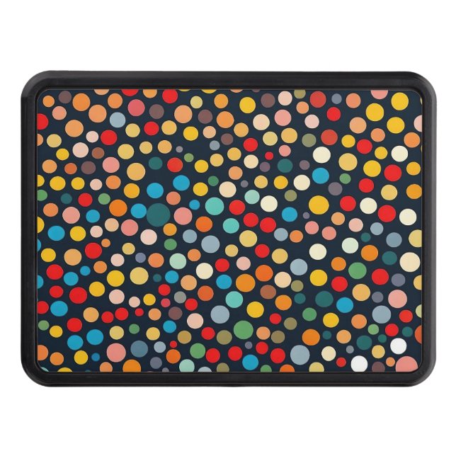 Färglöst Polka dots på Mörkens bakgrund Dragkroksskydd (Framsidan)