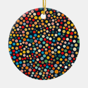 Färglöst Polka dots på Mörkens bakgrund Julgransprydnad Keramik