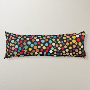 Färglöst Polka dots på Mörkens bakgrund Kroppskudde
