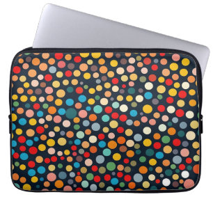 Färglöst Polka dots på Mörkens bakgrund Laptop Fodral