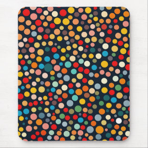 Färglöst Polka dots på Mörkens bakgrund Musmatta