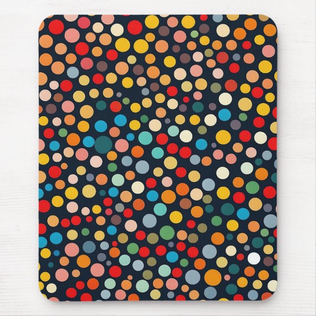Färglöst Polka dots på Mörkens bakgrund Musmatta (Framsidan)