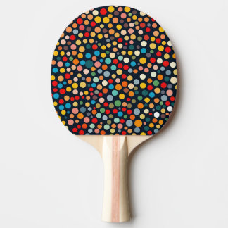 Färglöst Polka dots på Mörkens bakgrund Pingisracket