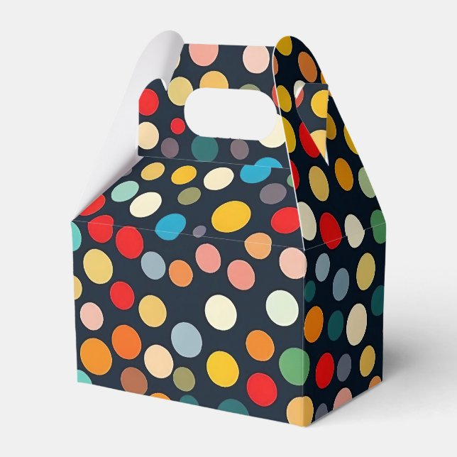 Färglöst Polka dots på Mörkens bakgrund Presentaskar (Framsidan Sidan)