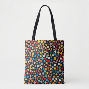 Färglöst Polka dots på Mörkens bakgrund Tygkasse