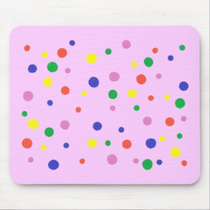 Färglöst polka dots på rosa, på munspetsar musmatta