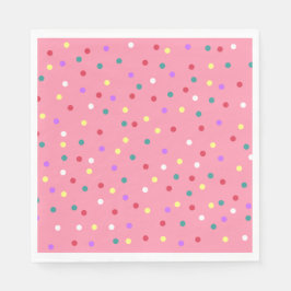 Färglöst Polka dots på Rosa Pappersservett