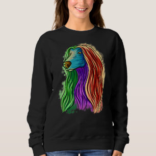 Färglöst Pop Porträtt afghanskt pund Hund Mor T Shirt