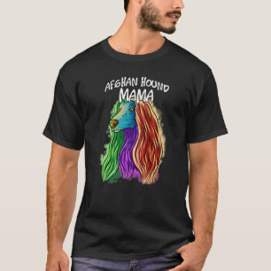 Färglöst Pop Porträtt afghanskt pund Hund Mor T Shirt