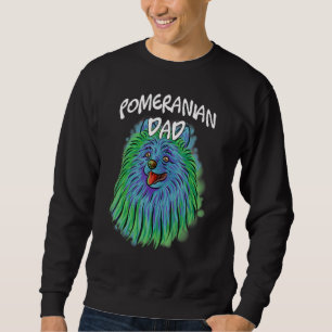 Färglöst Pop Porträtt Pommern Hund Far Lång Ärmad Tröja