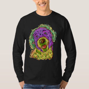 Färglöst Pop Porträtt Portugisiska Vatten Hund Hun T Shirt