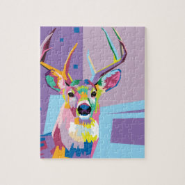 Färglöst popkonst Hjort Porträtt Pussel