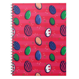 Färglöst popkonst Påskägg Mönster Anteckningsbok