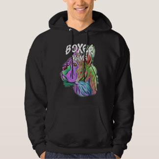 Färglöst popkonst Porträtt Boxer Hund Mamma Mamma  Hoodie