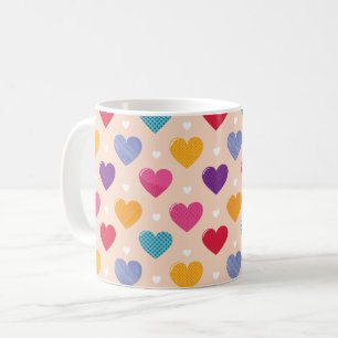 Färglöst poppart Heart Mönster Kaffemugg