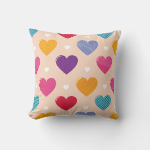 Färglöst poppart Heart Mönster Kudde