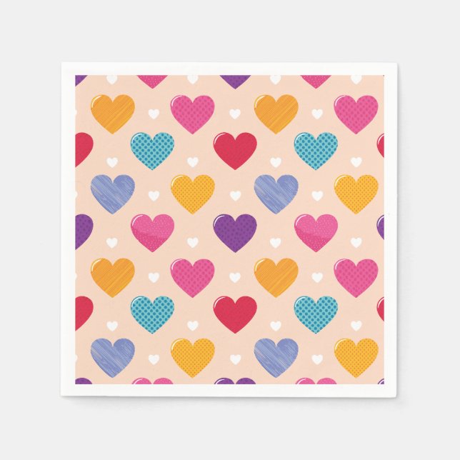 Färglöst poppart Heart Mönster Pappersservett (Framsidan)