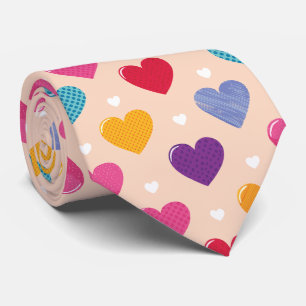 Färglöst poppart Heart Mönster Slips